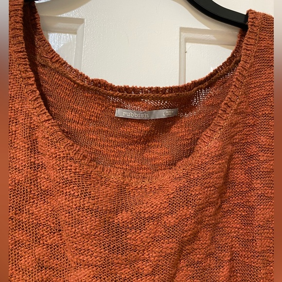 RUBBISH Knit Burnt Orange Slanted Front Sweater - Picture 2 of 10
